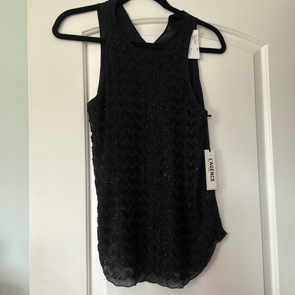 NWT l’agance beaded tank size 0